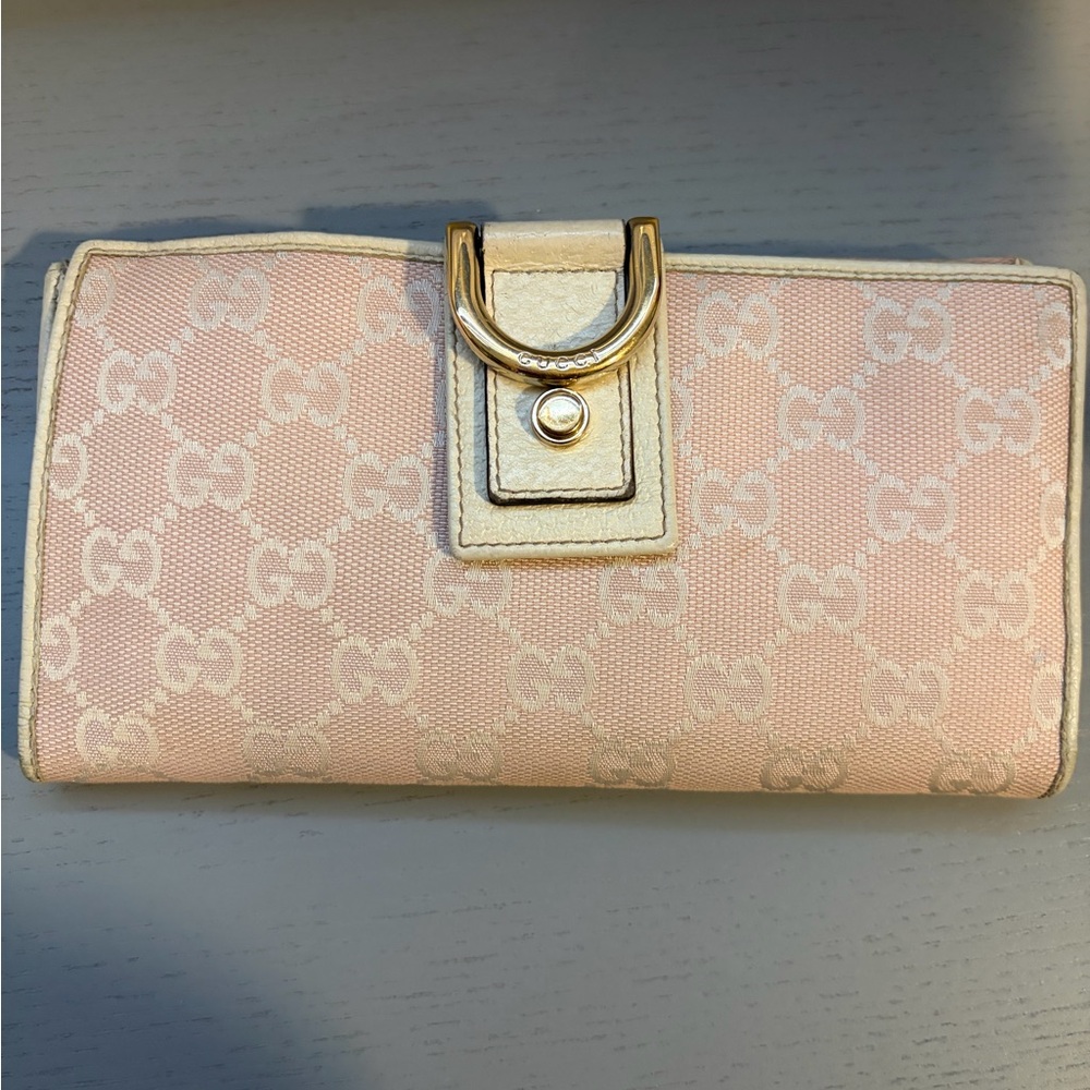 Gucci GG Canvas Tote & Wallet Set Pink Beige Monogram Vintage Luxury Bundle - Picture 14 of 16